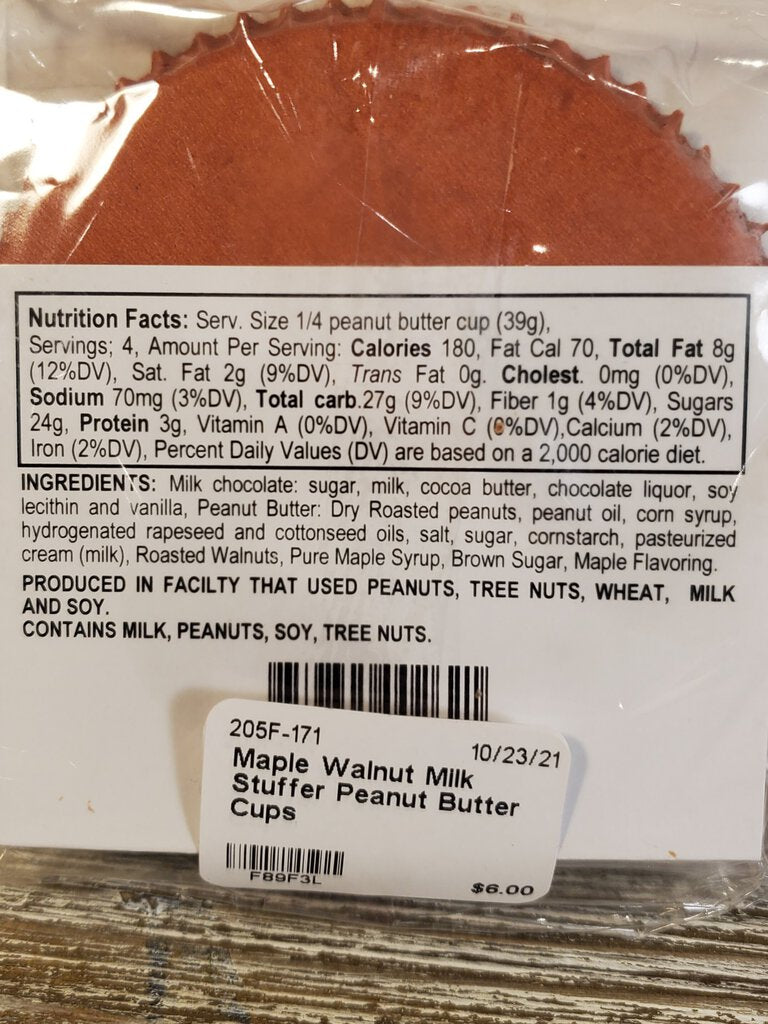 Back of a food bag label