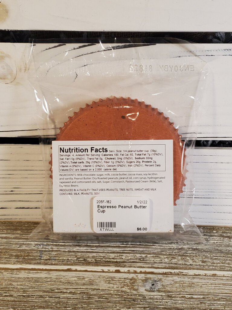 Back of a food bag label