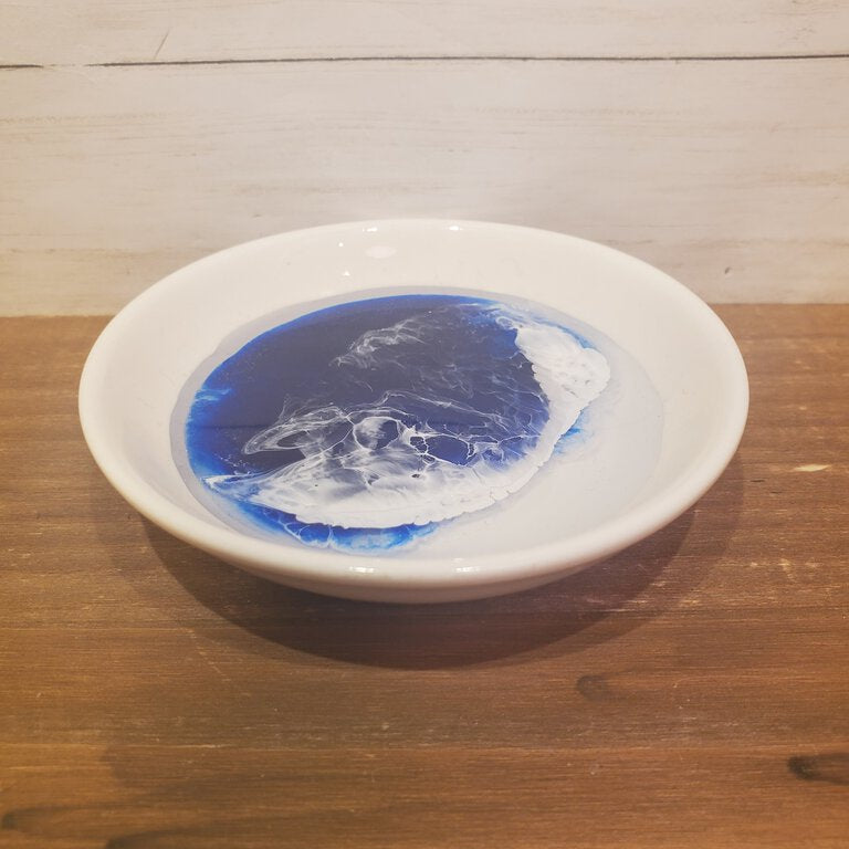 Ocean Themed Ceramic Round Trinket Dish