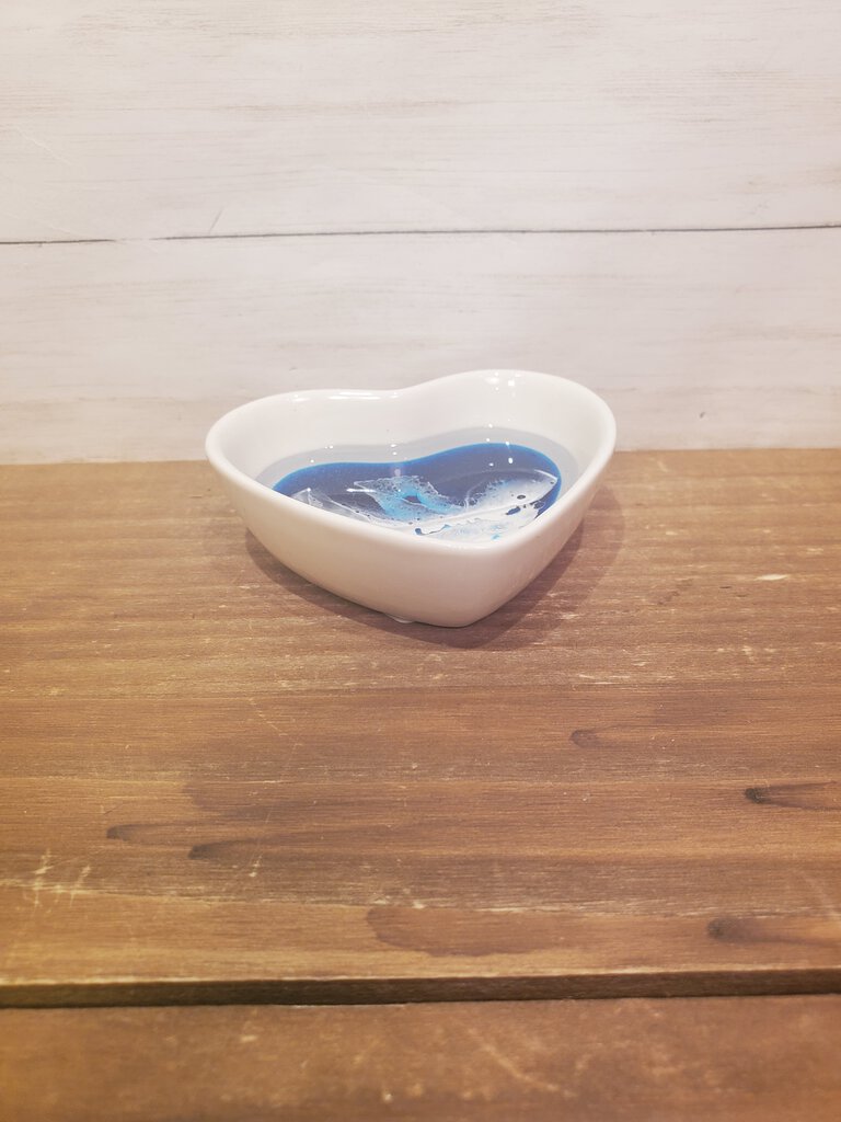 Ocean Themed Ceramic Heart Trinket Dish