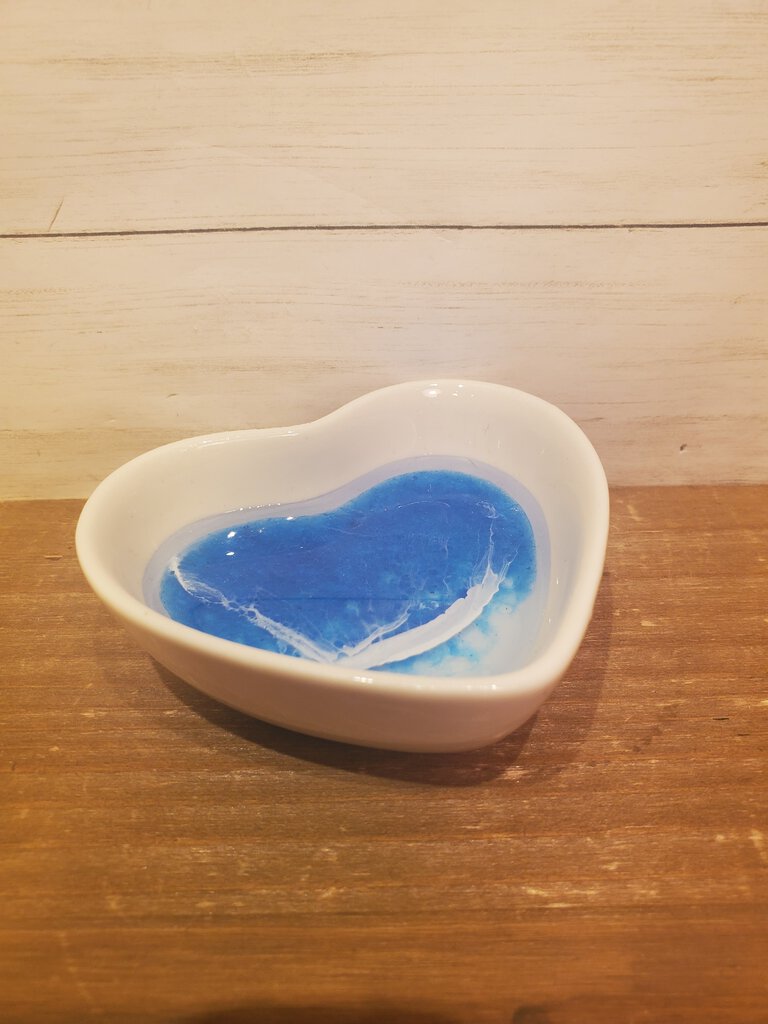 Ocean Themed Ceramic Heart Trinket Dish