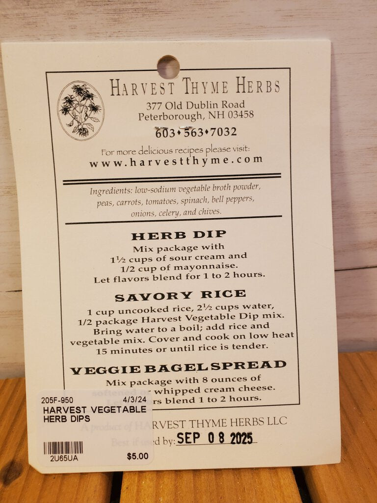 Harvest Vegetable Herb Dip