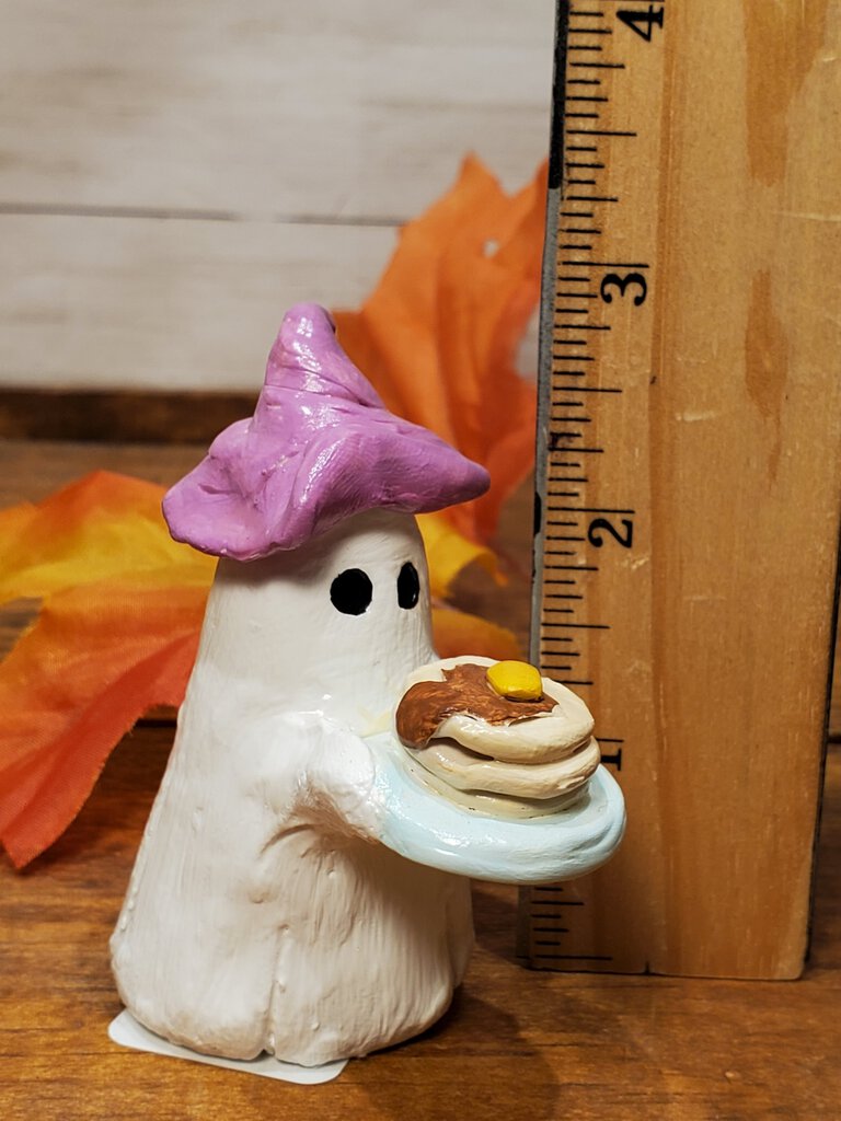 Pancakes Pink Hat Clay Ghost