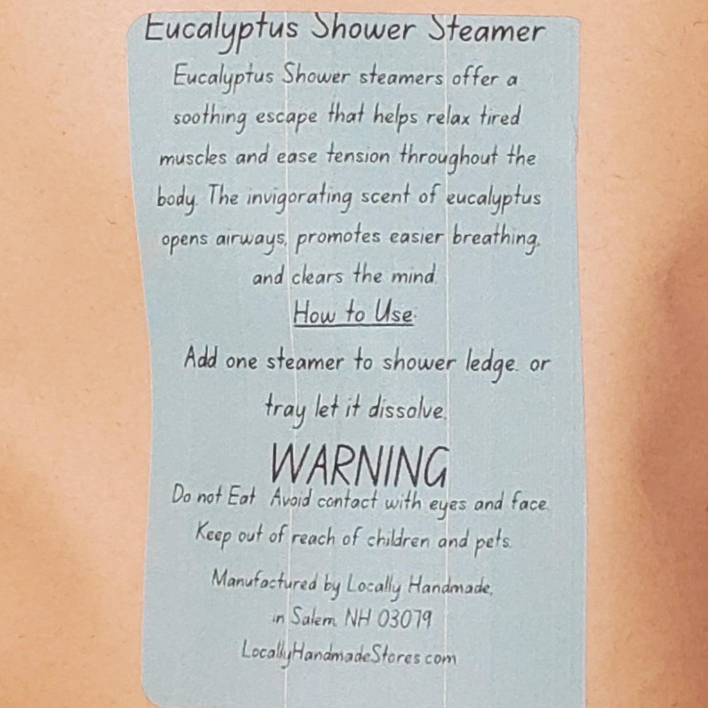 Breathe Easy – Eucalyptus Shower Steamers (6pk) Bath Additives Locally Handmade Salem NH