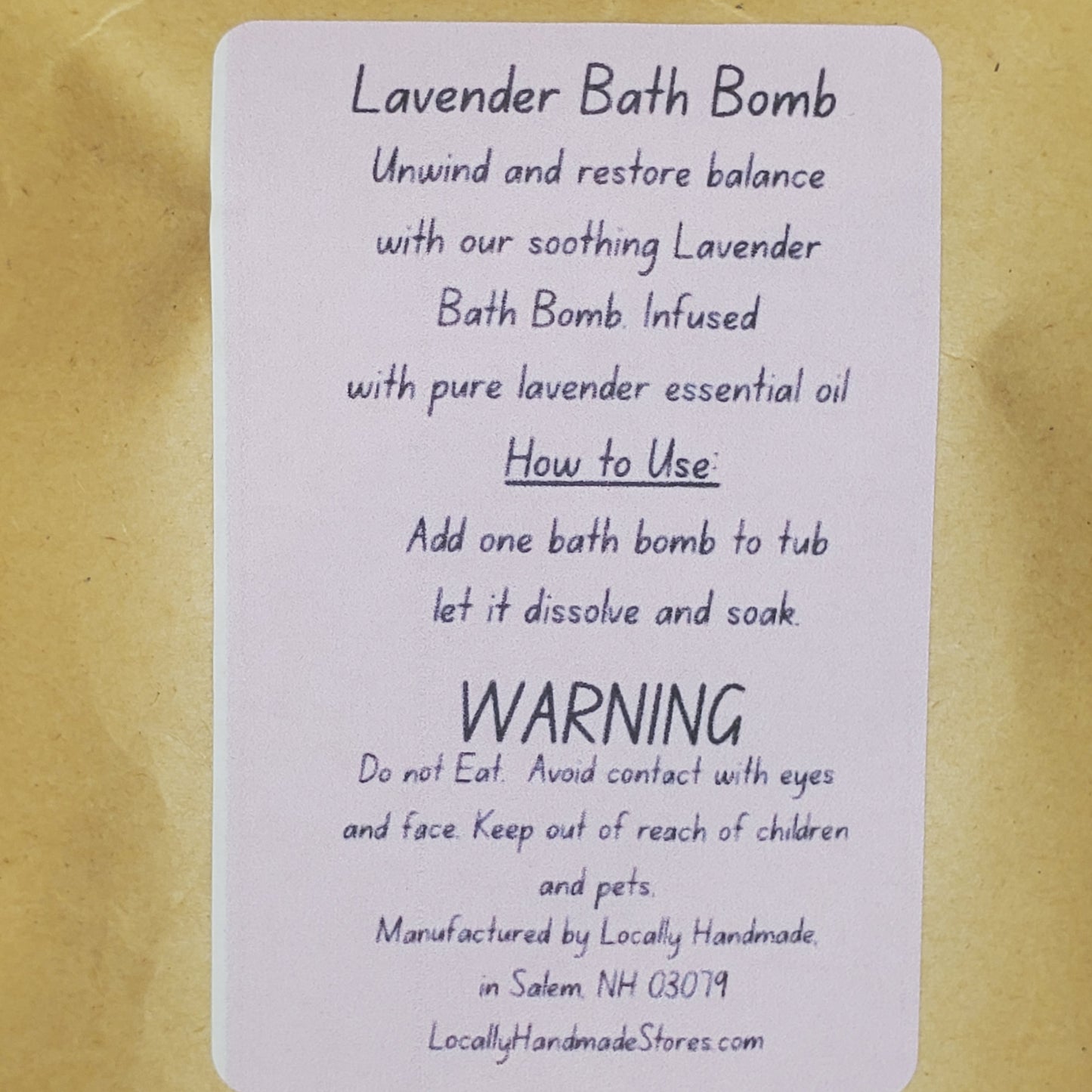 Relax and Unwind – Lavender Bath Bombs (2pk) Bath Additives Locally Handmade Salem NH