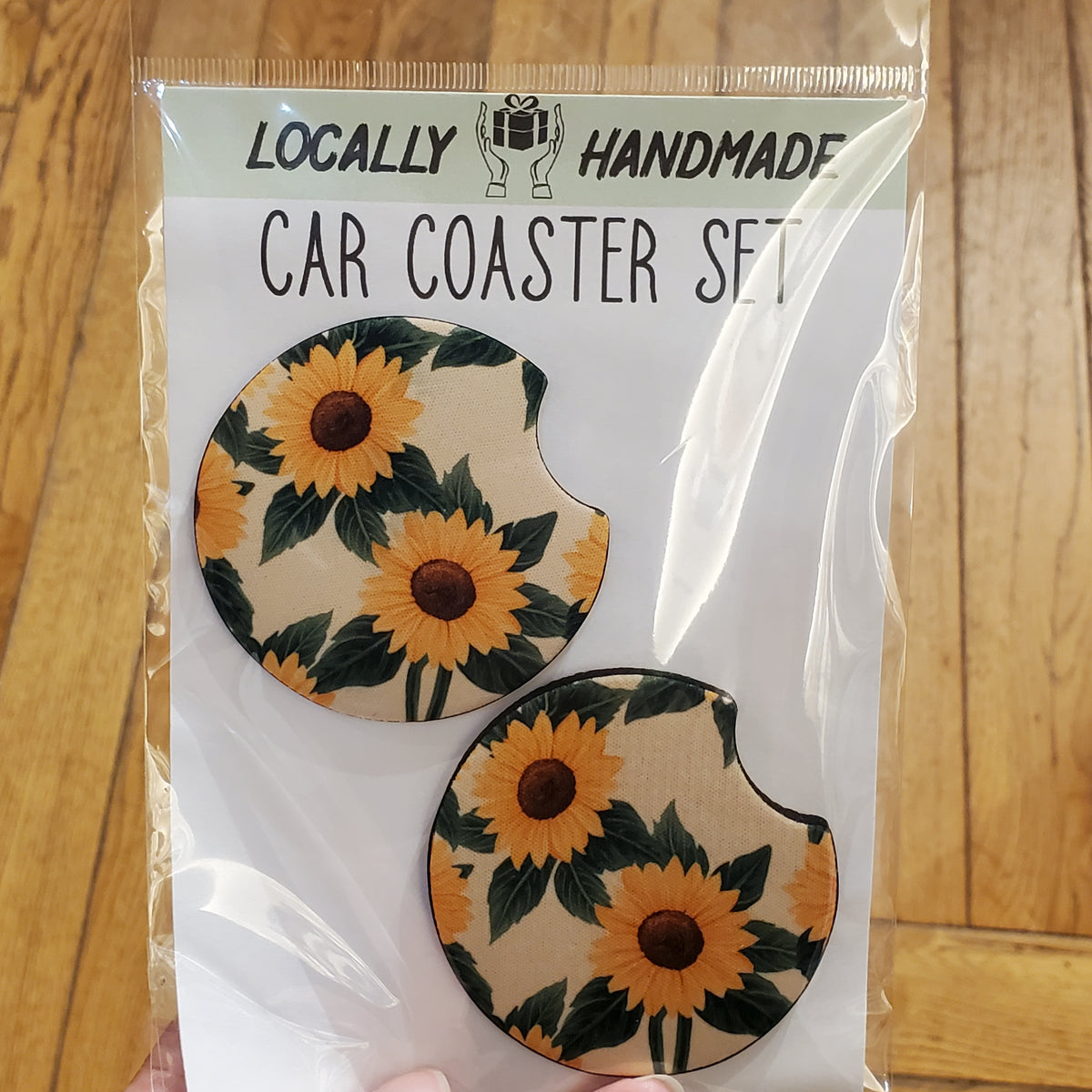 Soft Sunflower Car Coaster – Floral Cup Holder Coaster