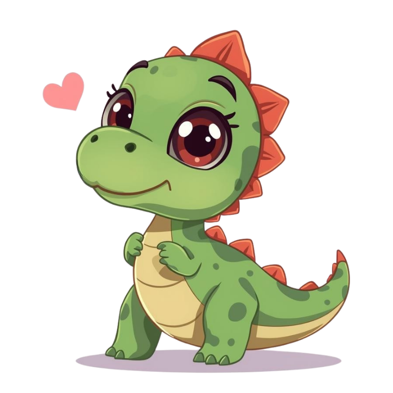 Baby Green Dinosaur Sticker.