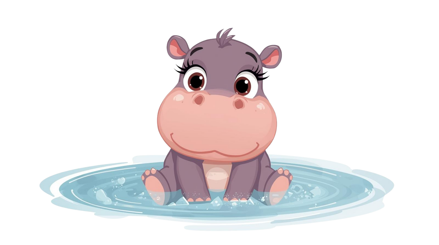 Baby Hippo Cute Eyes Sticker