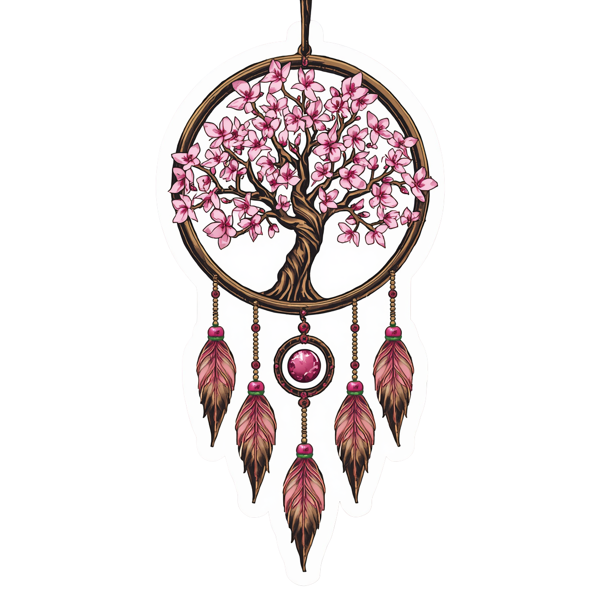 Cherry Blossom Tree with Jewel Dreamcatcher Sticker