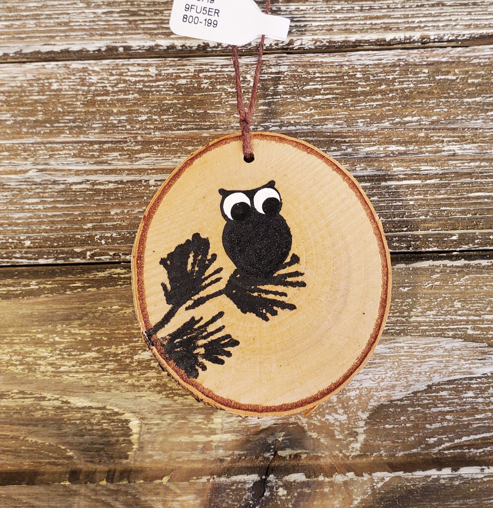 Small Owl Birch Ornament