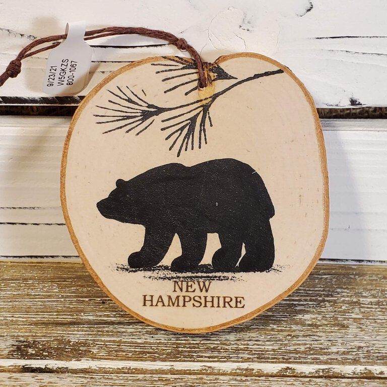 NH Bear Medium Birch Ornament