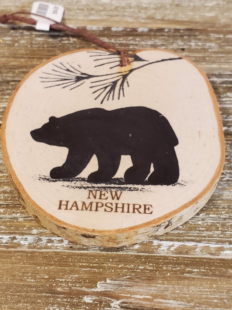 NH Bear Medium Birch Ornament