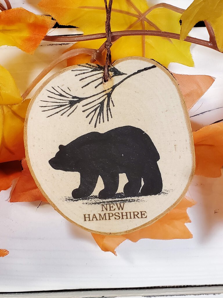 NH Bear Medium Birch Ornament
