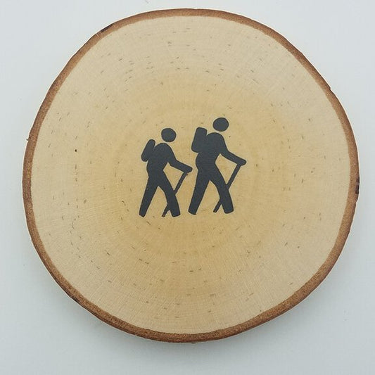 Hikers Birch Tree Slice Coaster