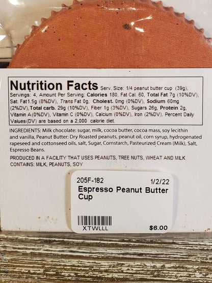 Back of a food bag label