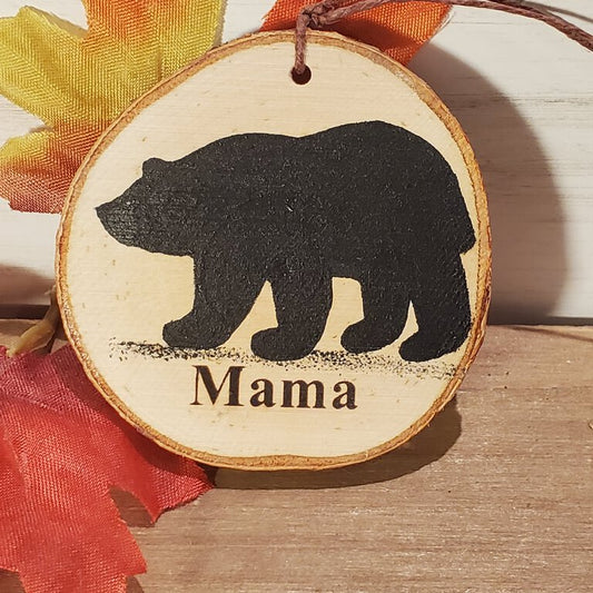 Mama Bear Small Birch Ornament