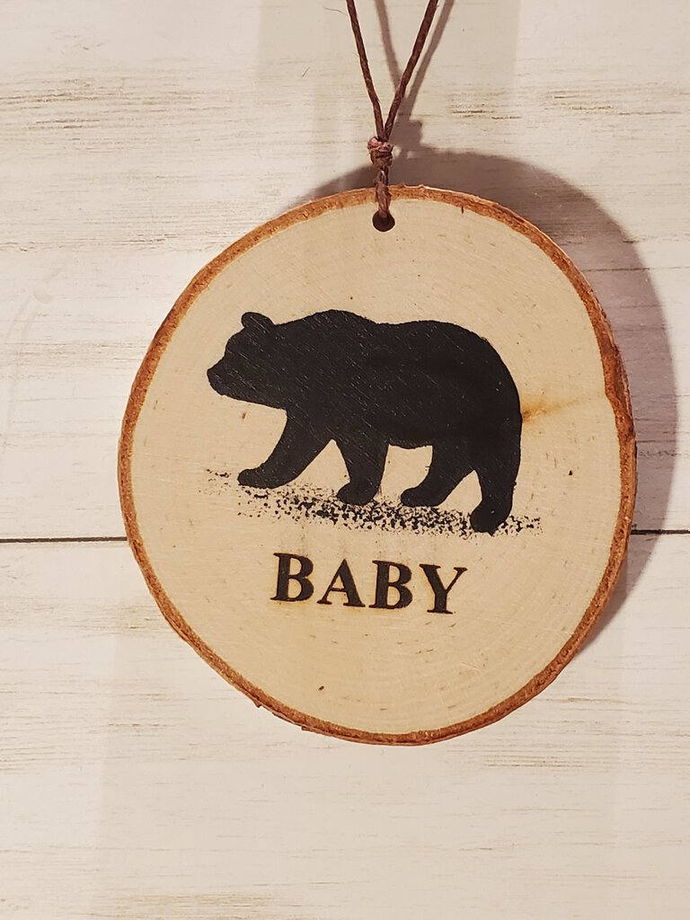 Papa Bear Small Birch Ornament