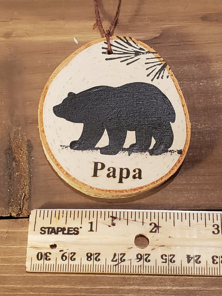 Papa Bear Small Birch Ornament