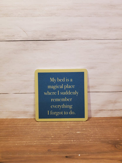 Eco-friendly craft items on wood shelf