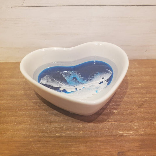 Ocean Themed Ceramic Heart Trinket Dish