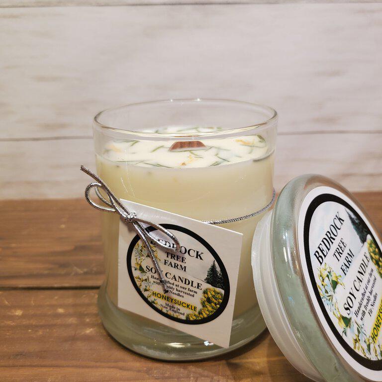 Candle jar with ribbon bow