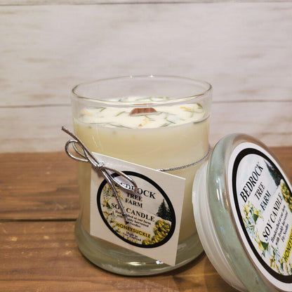 Candle jar with ribbon bow