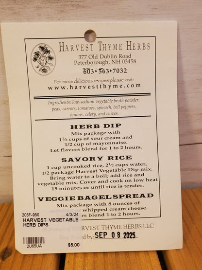 Harvest Vegetable Herb Dip