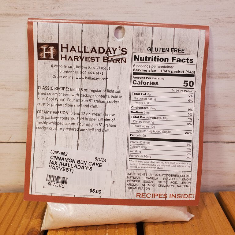 Back of seasonings packet