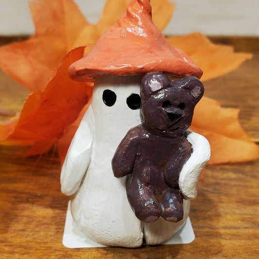 Teddy Orange Hat Clay Ghost