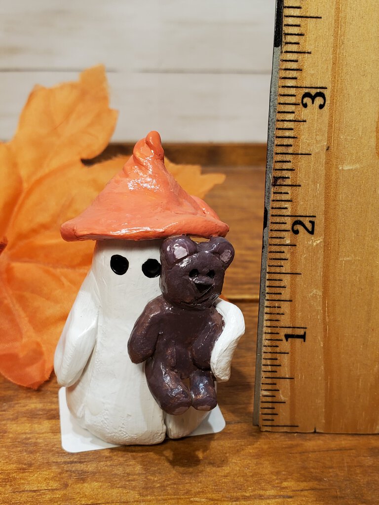 Teddy Orange Hat Clay Ghost
