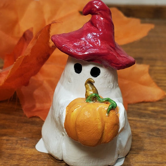 Pumpkin Red Hat Clay Ghost