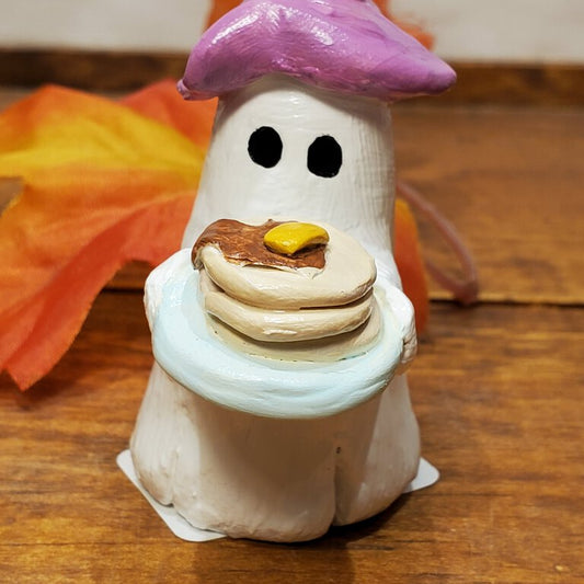 Pancakes Pink Hat Clay Ghost