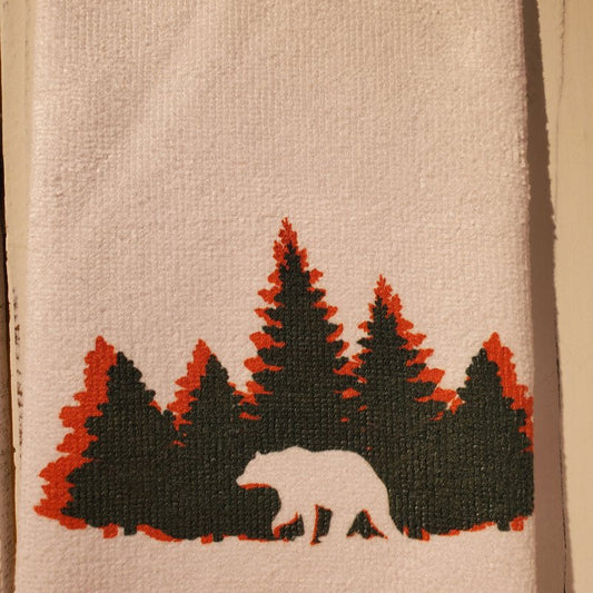 Pine Tree Bear Kitchen Towel