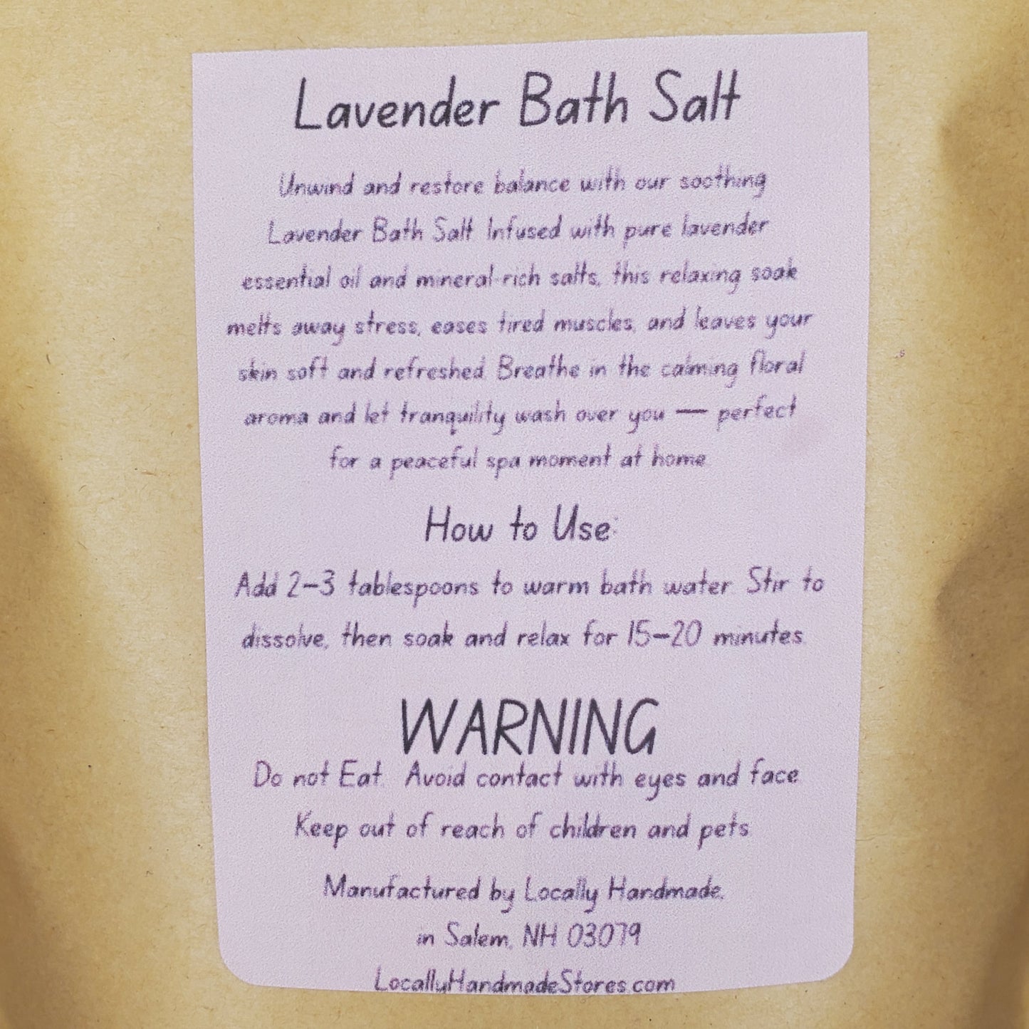 Relax and Unwind – Lavender Bath Salts (2oz)