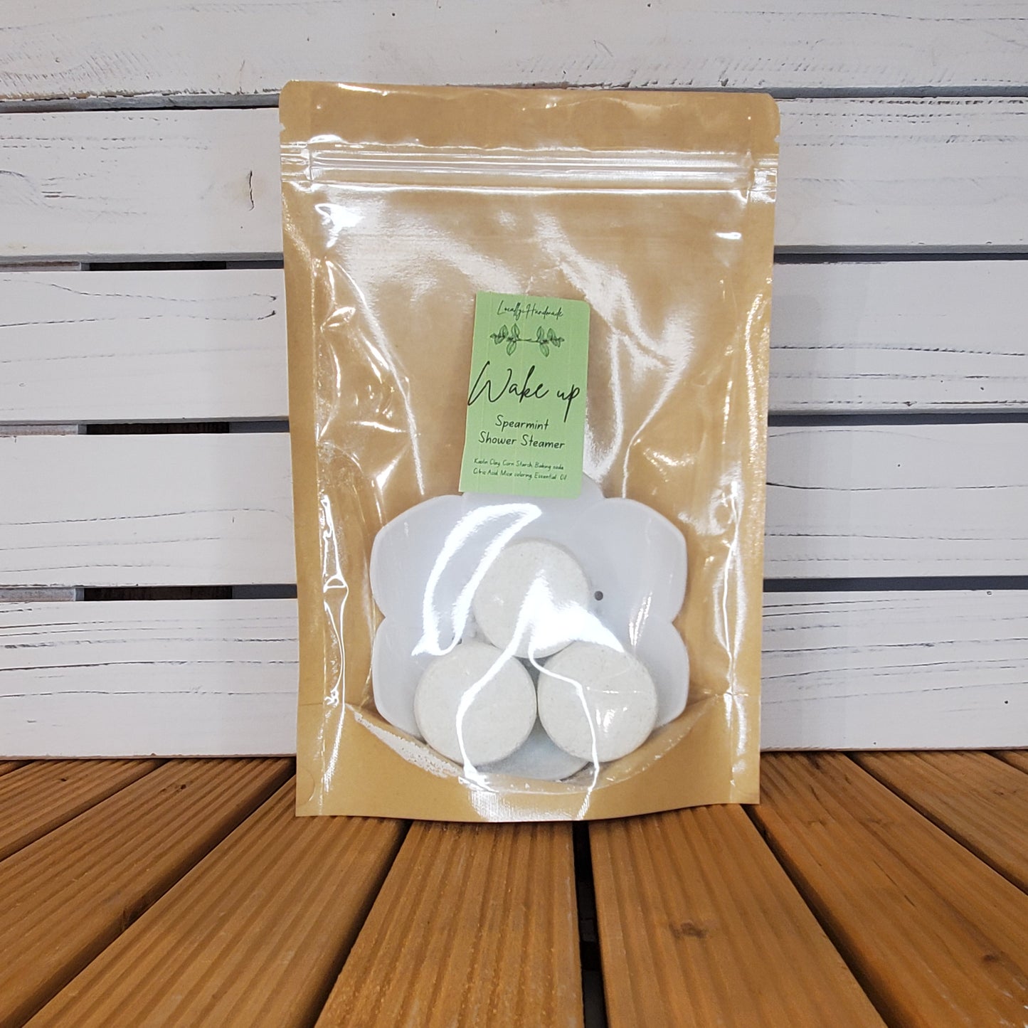 Wake Up – Spearmint Shower Steamers with Tray Bath Additives Locally Handmade Salem NH