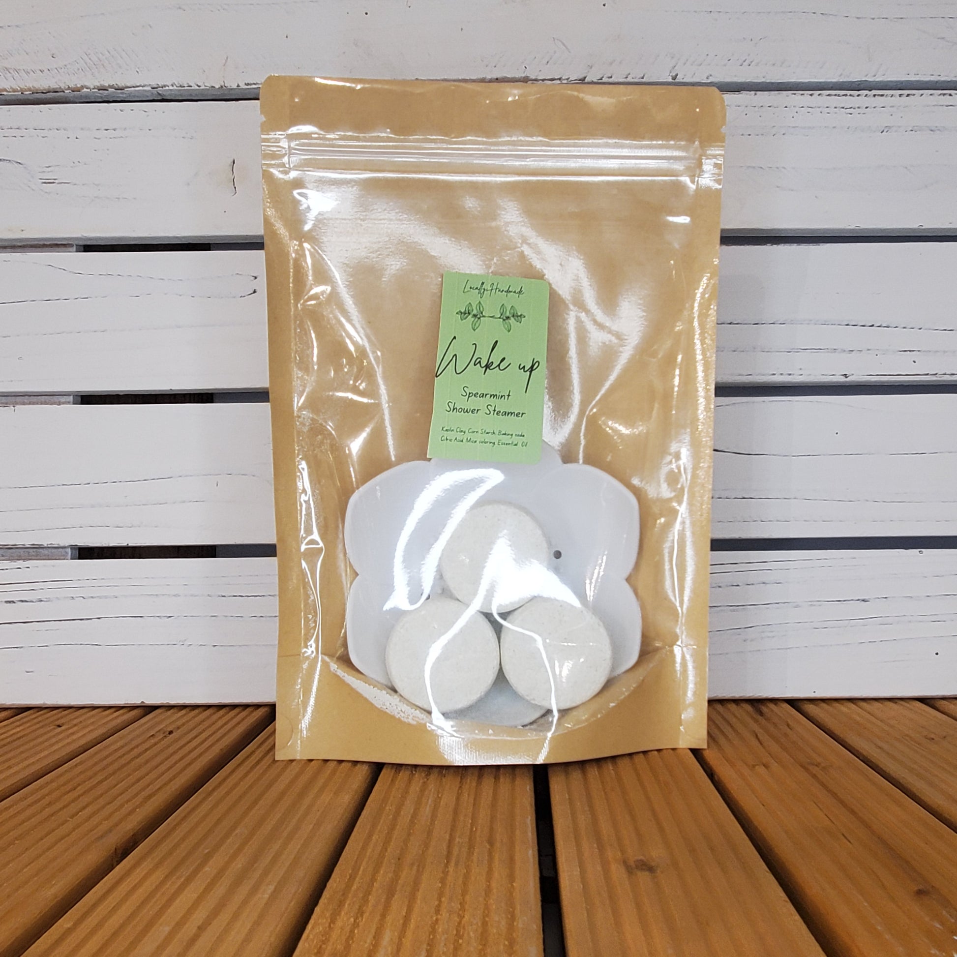 Wake Up – Spearmint Shower Steamers with Tray Bath Additives Locally Handmade Salem NH