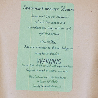 Wake Up – Spearmint Shower Steamers with Tray Bath Additives Locally Handmade Salem NH