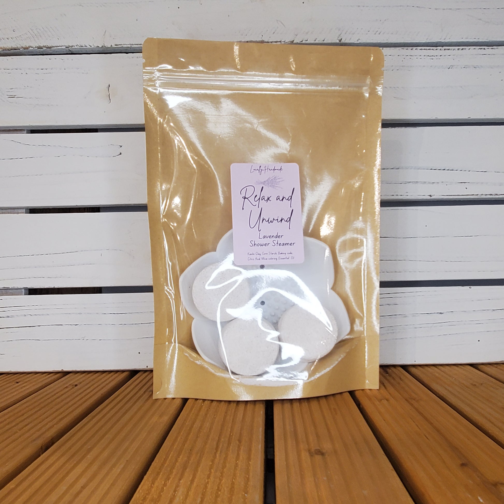 Relax and Unwind – Lavender Shower Steamers with Tray Bath Additives Locally Handmade Salem NH