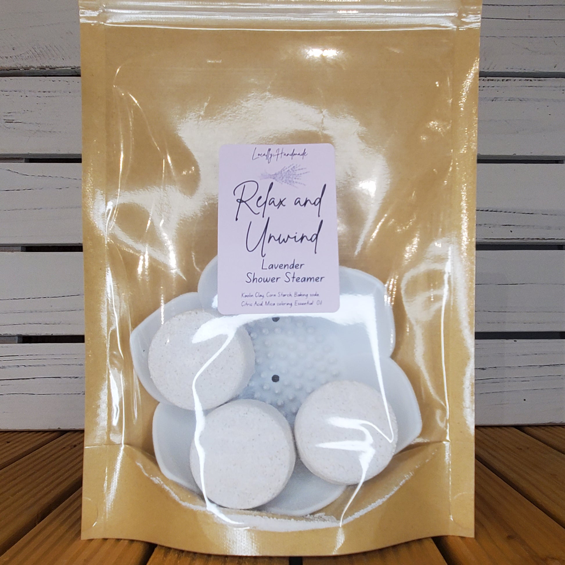 Relax and Unwind – Lavender Shower Steamers with Tray Bath Additives Locally Handmade Salem NH