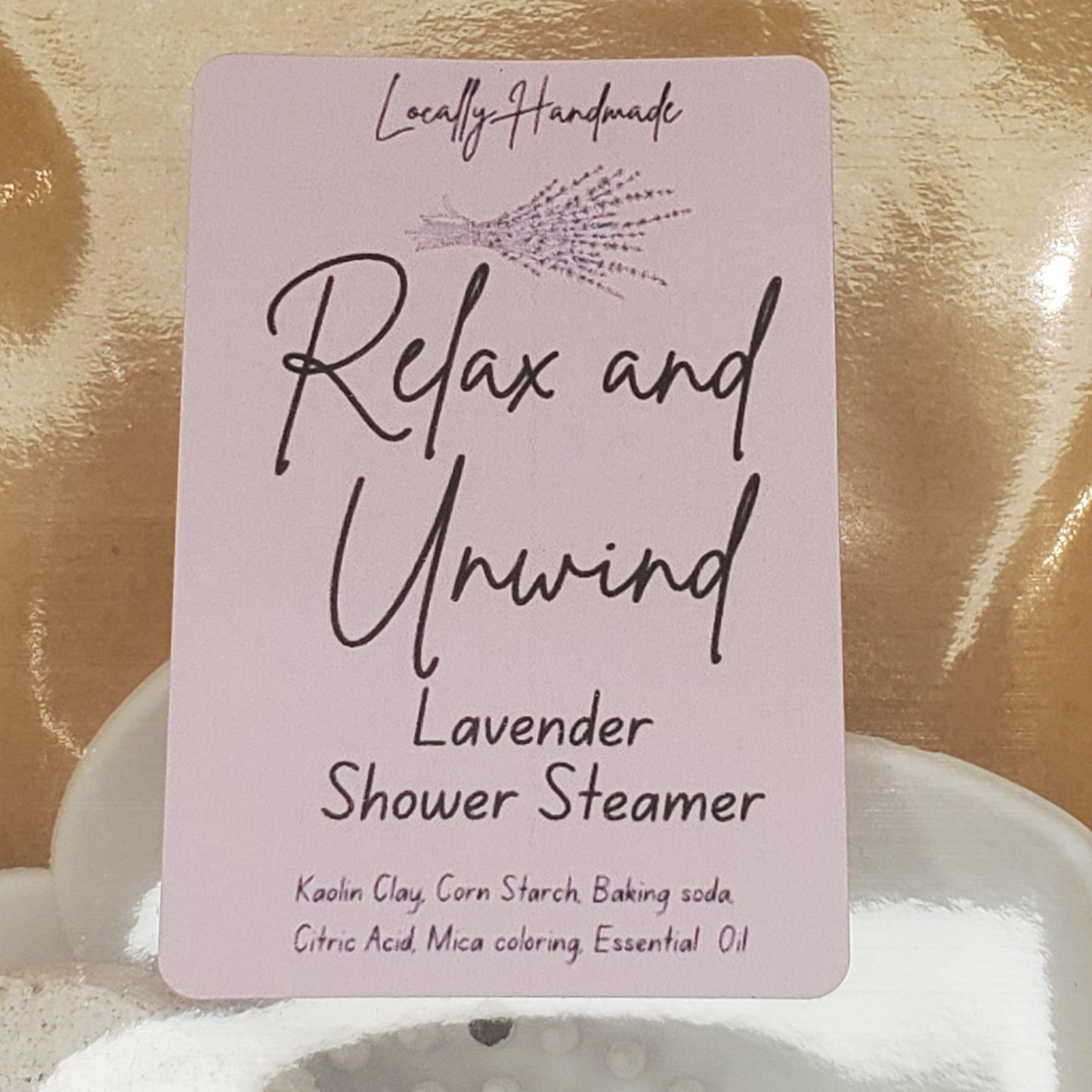 Relax and Unwind – Lavender Shower Steamers with Tray Bath Additives Locally Handmade Salem NH