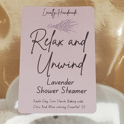 Relax and Unwind – Lavender Shower Steamers with Tray Bath Additives Locally Handmade Salem NH