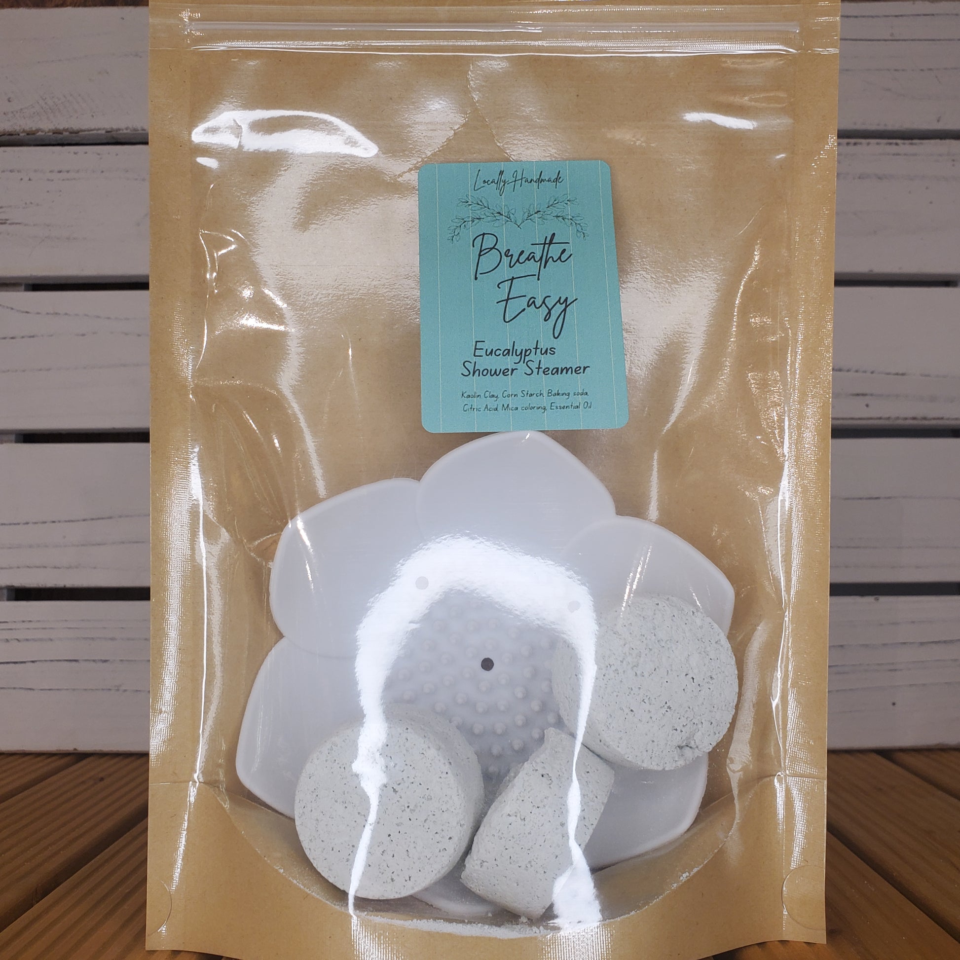Breathe Easy – Eucalyptus Shower Steamers with Tray Bath Additives Locally Handmade Salem NH