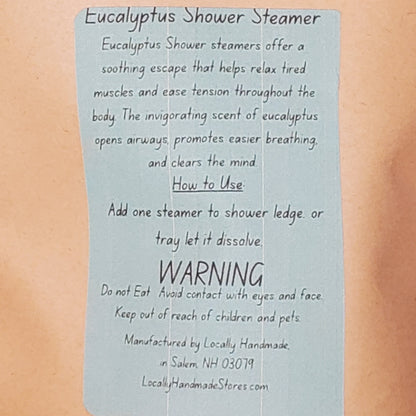 Breathe Easy – Eucalyptus Shower Steamers with Tray Bath Additives Locally Handmade Salem NH