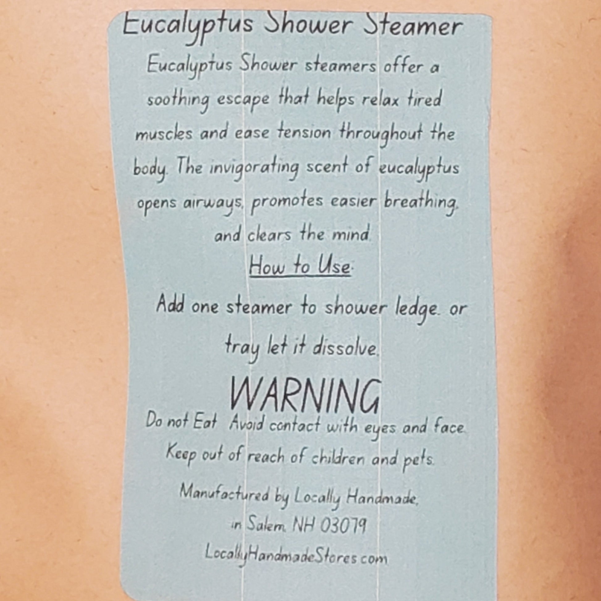 Breathe Easy – Eucalyptus Shower Steamers (6pk) Bath Additives Locally Handmade Salem NH