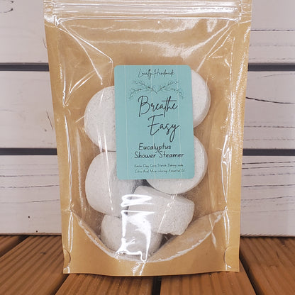 Breathe Easy – Eucalyptus Shower Steamers (6pk) Bath Additives Locally Handmade Salem NH