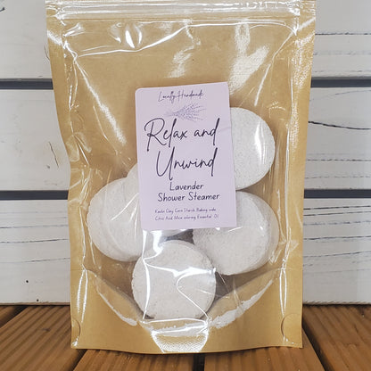 Relax and Unwind – Lavender Shower Steamers (6pk) Bath Additives Locally Handmade Salem NH