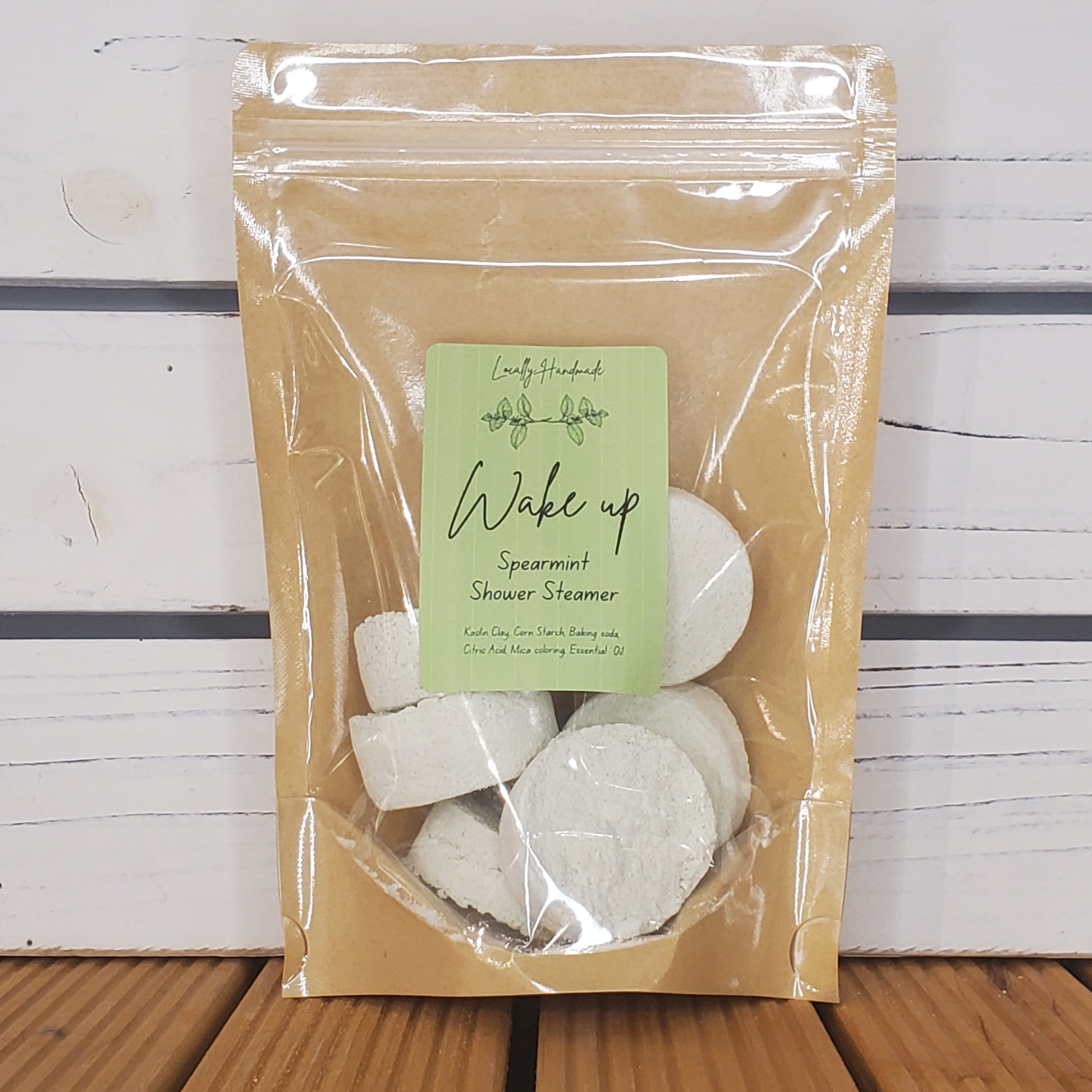 Wake Up – Spearmint Shower Steamers (6pk) Bath Additives Locally Handmade Salem NH