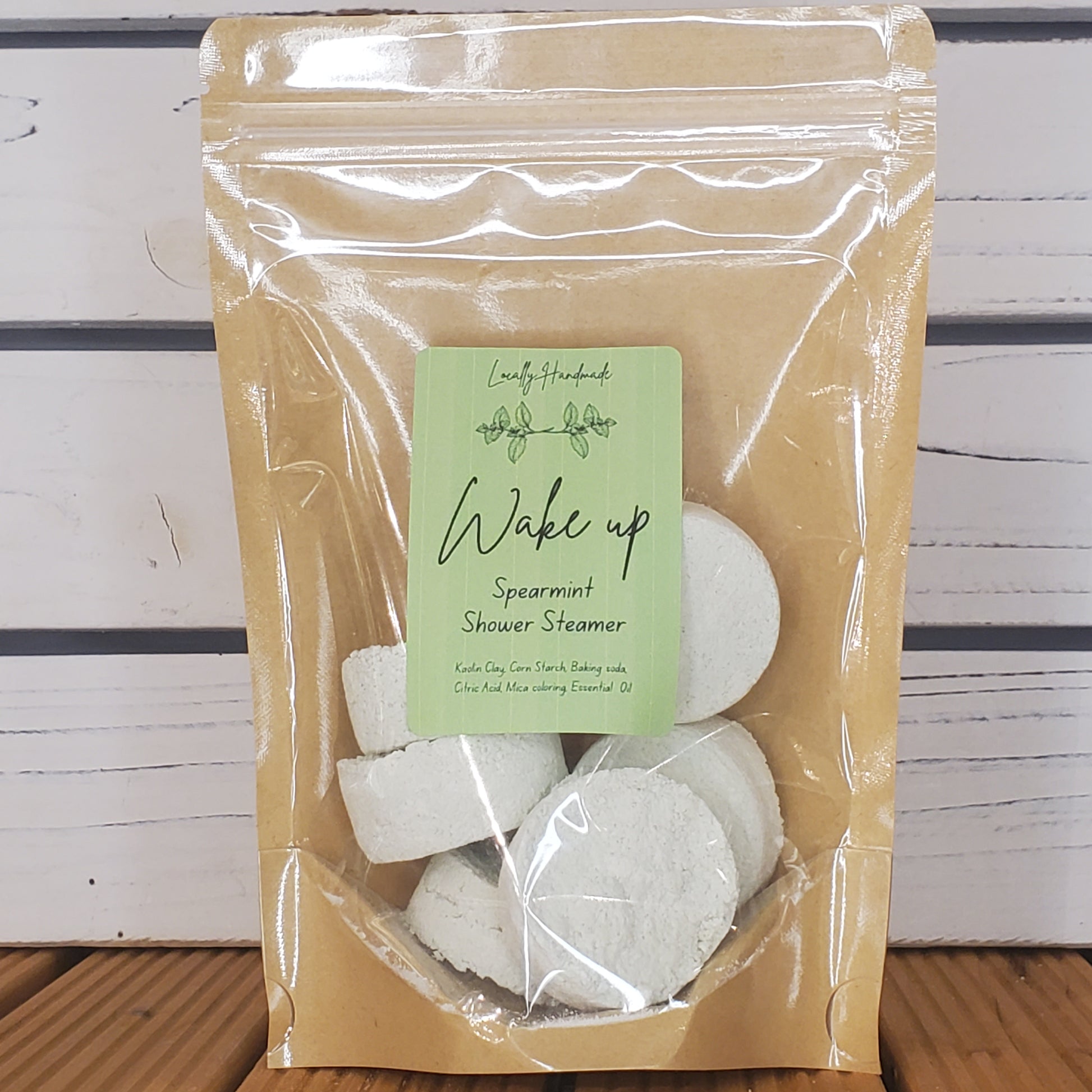 Wake Up – Spearmint Shower Steamers (6pk) Bath Additives Locally Handmade Salem NH