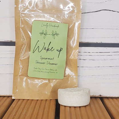 Wake Up – Spearmint Shower Steamer (1pk) Bath Additives Locally Handmade Salem NH