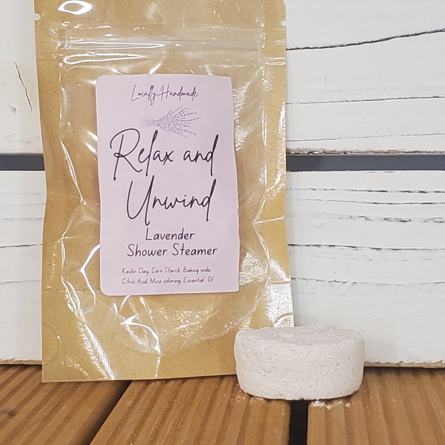 Relax and Unwind – Lavender Shower Steamer (1pk) Bath Additives Locally Handmade Salem NH